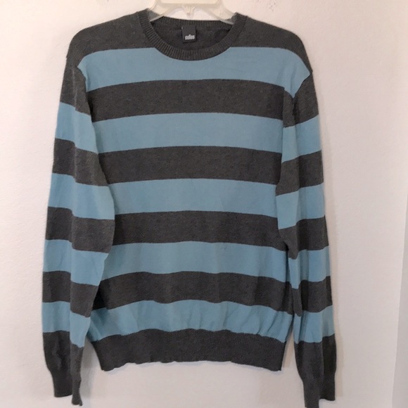CULLEN CASHMERE/COTTON SWEATER GREY/LIGHT BLUE SIZE L NWOT EXCELLENT CONDITION! - Picture 1 of 6